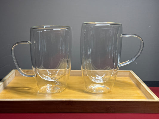 Double Wall Glass Mug 450ml Insulated Coffee & Tea Mug | Hot & Cold | Borosilicate