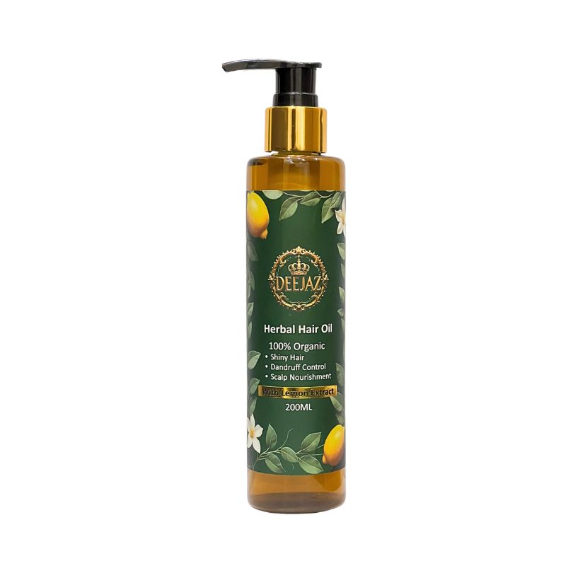 Deejaz Herbal Hair Oil with Lemon Extract 200ML – Anti-Dandruff, Shiny Hair & Scalp Nourishment