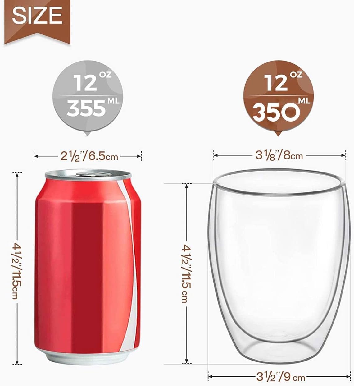 Double Wall Glass 350ml (Medium Size)