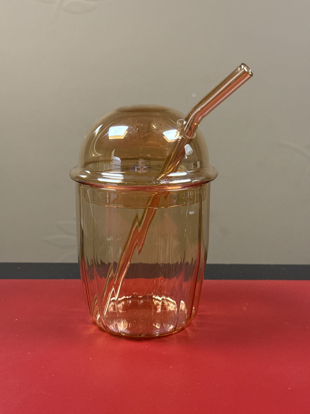 Aura Golden Tumbler 500ML With Glass Straw