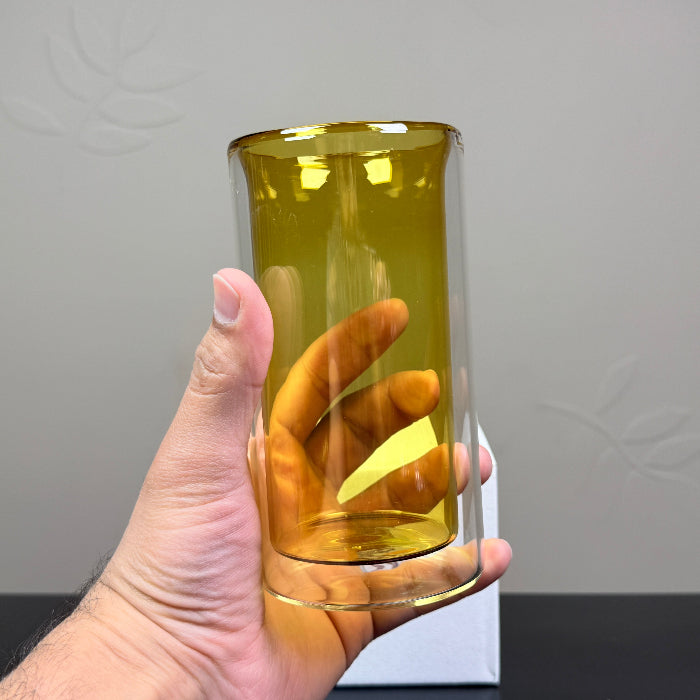 Luxury Double Wall Glass | Extra Strong | Amber 400ml