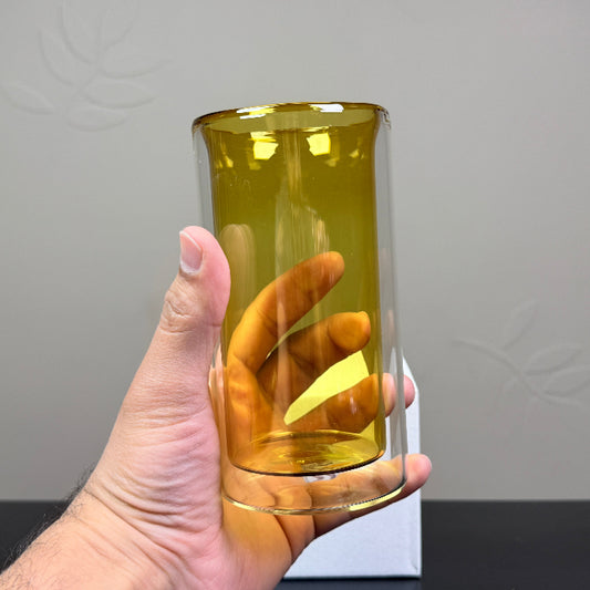 Luxury Double Wall Glass | Extra Strong | Amber 400ml