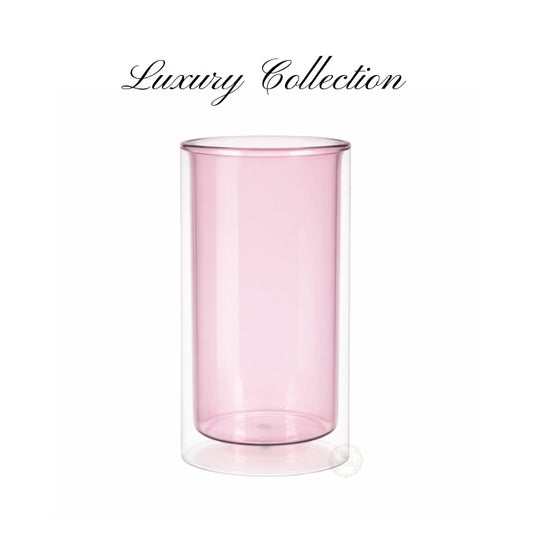 Luxury Double Wall Glass | Extra Strong | Pink 400ml