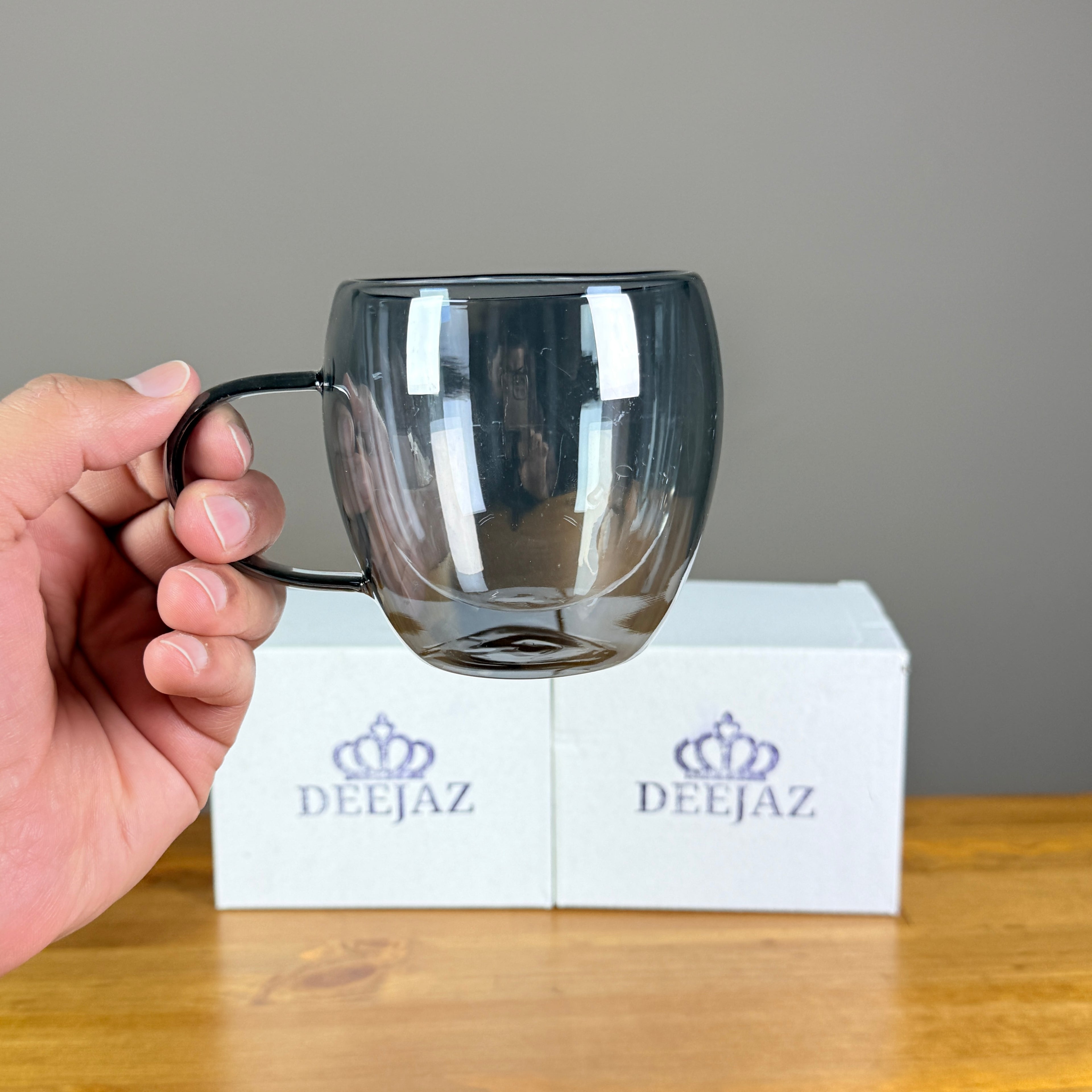 Standard Double Wall Mug | Hot & Cold | Grey 2-Pack 200ml