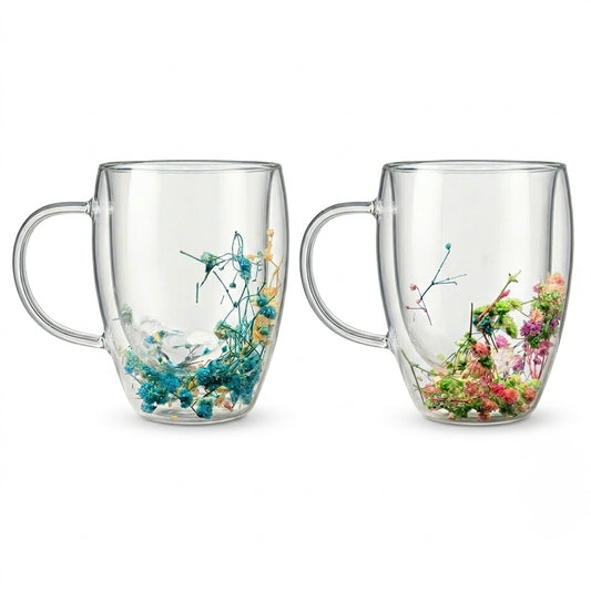 Regular Floral Double Wall Mug | Assorted Designs | Hot & Cold | 350ml