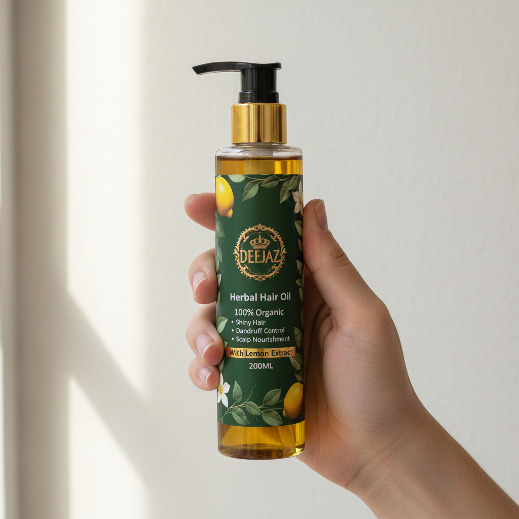 DEEJAZ | Herbal Hair Oil | Lemon Extract | Light Nourishment, Shine & Healthy Hair | 200ml