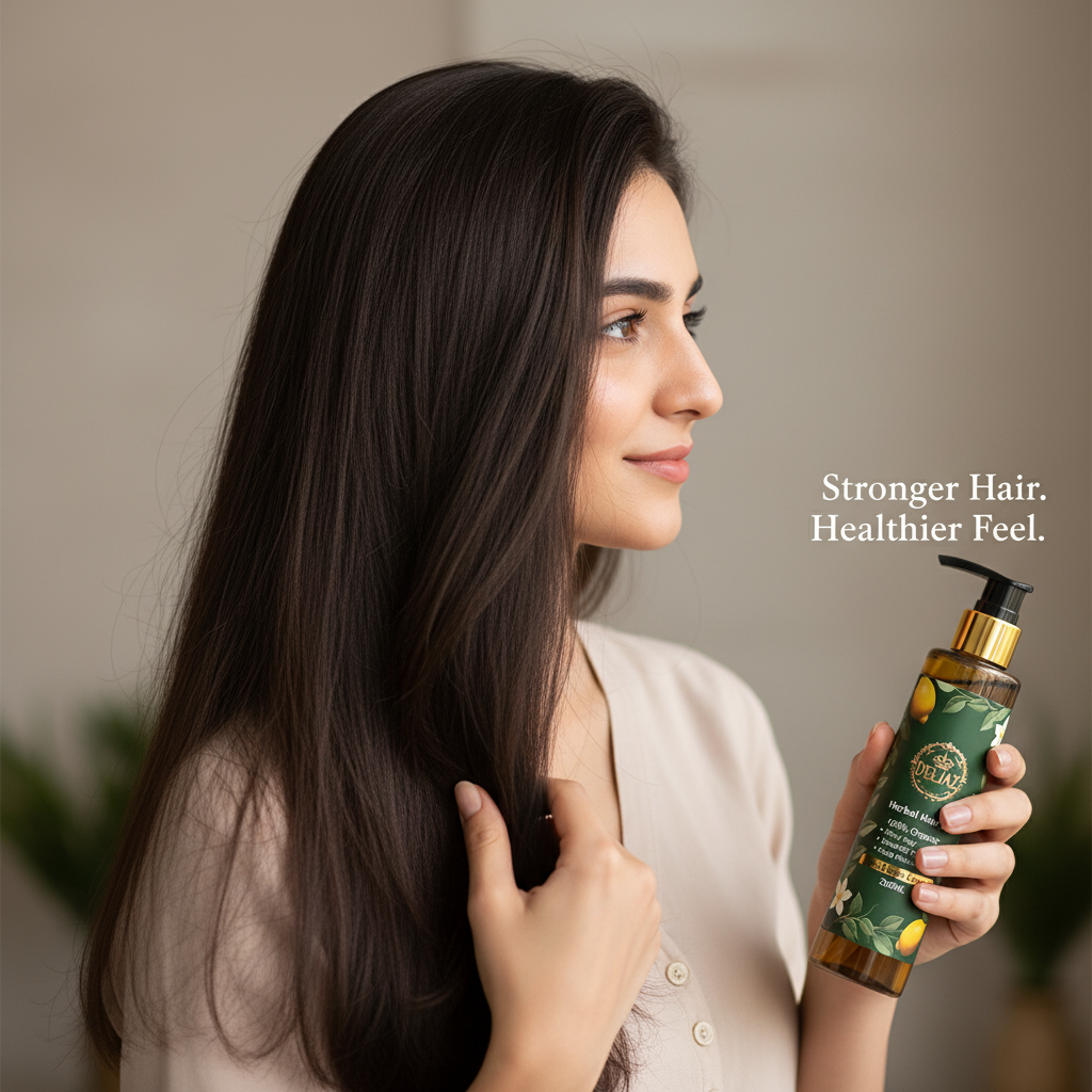DEEJAZ | Herbal Hair Oil | Lemon Extract | Light Nourishment, Shine & Healthy Hair | 200ml