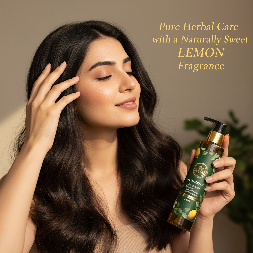 DEEJAZ | Herbal Hair Oil | Lemon Extract | Light Nourishment, Shine & Healthy Hair | 200ml