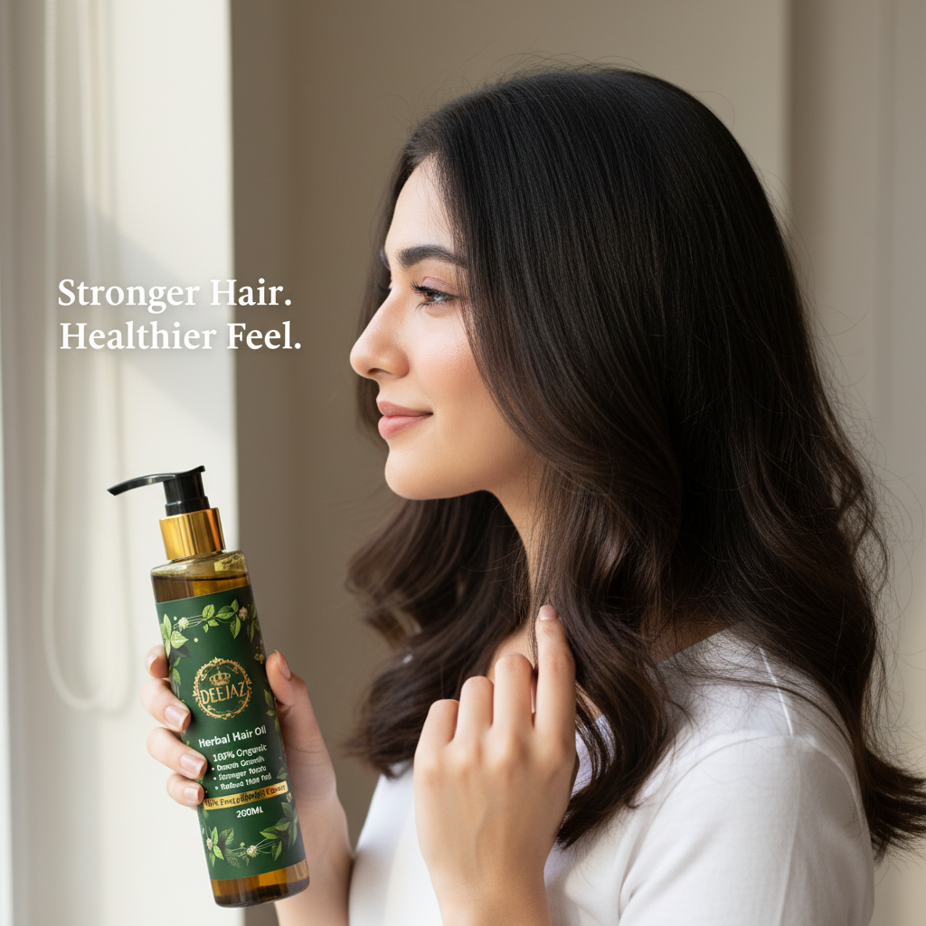 DEEJAZ | Herbal Hair Oil | Peppermint Extract | Cooling Care, Strength & Fresh Feel | 200ml