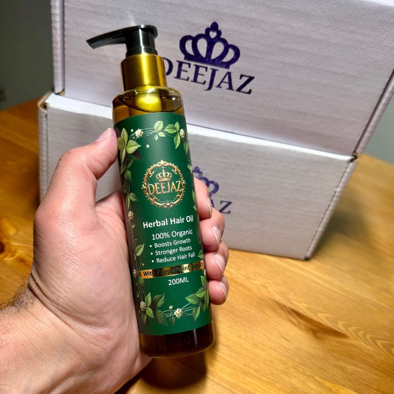 Deejaz Herbal Hair Oil with Peppermint Extract 200ML - Cooling Relief & Stronger Roots