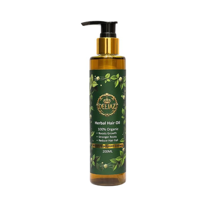 Deejaz Herbal Hair Oil with Peppermint Extract 200ML - Cooling Relief & Stronger Roots
