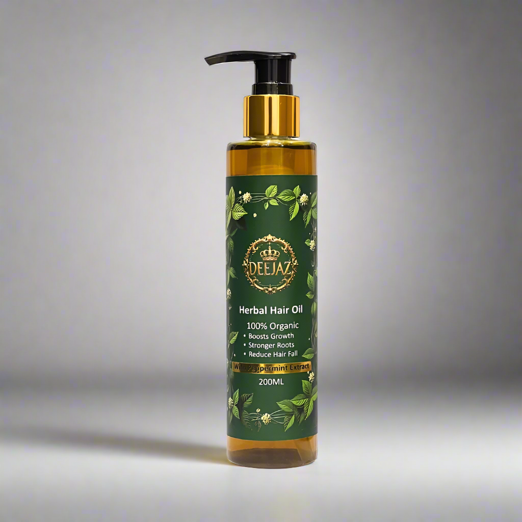 Deejaz Herbal Hair Oil with Peppermint Extract 200ML - Cooling Relief & Stronger Roots