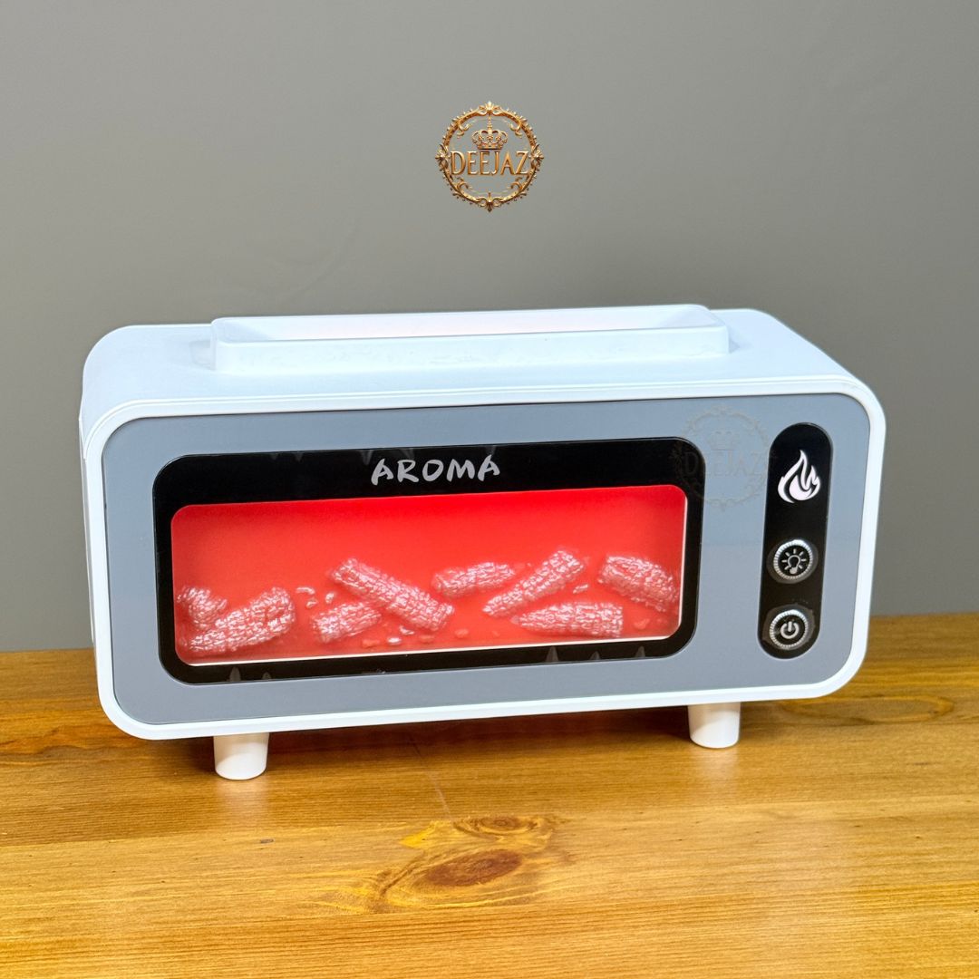 2 in 1 Fireplace & Aroma Flame Diffuser| Realistic Flame Mist | Premium Humidifier, Night Light & Home Décor by DEEJAZ