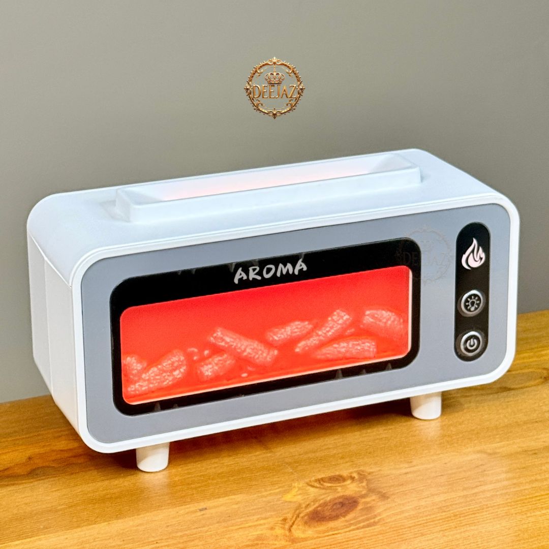 2 in 1 Fireplace & Aroma Flame Diffuser| Realistic Flame Mist | Premium Humidifier, Night Light & Home Décor by DEEJAZ