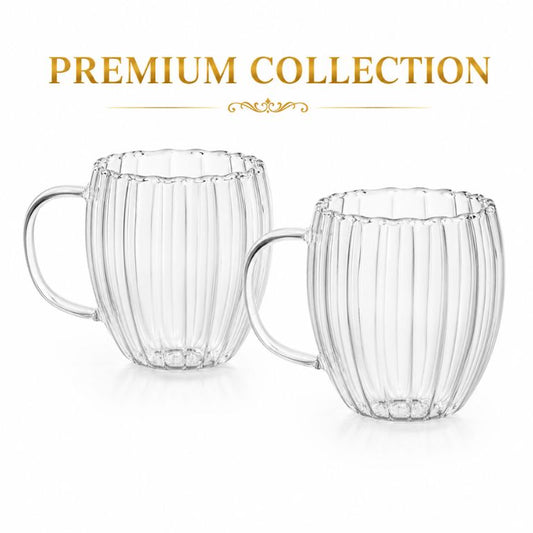 Premium Ribbed Double Wall Mug | Hot & Cold | 200ml
