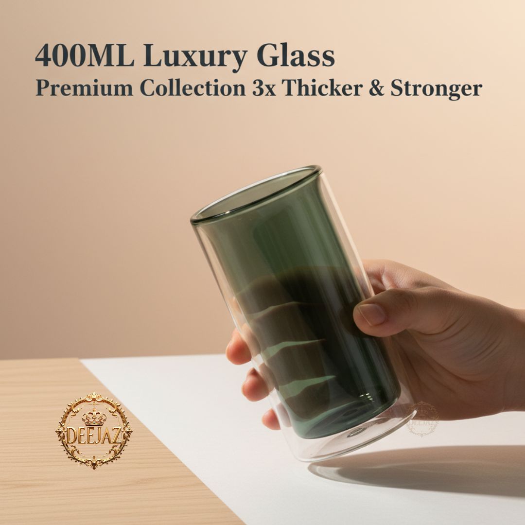 Luxury Double Wall Glass | Extra Strong | Teal 400ml