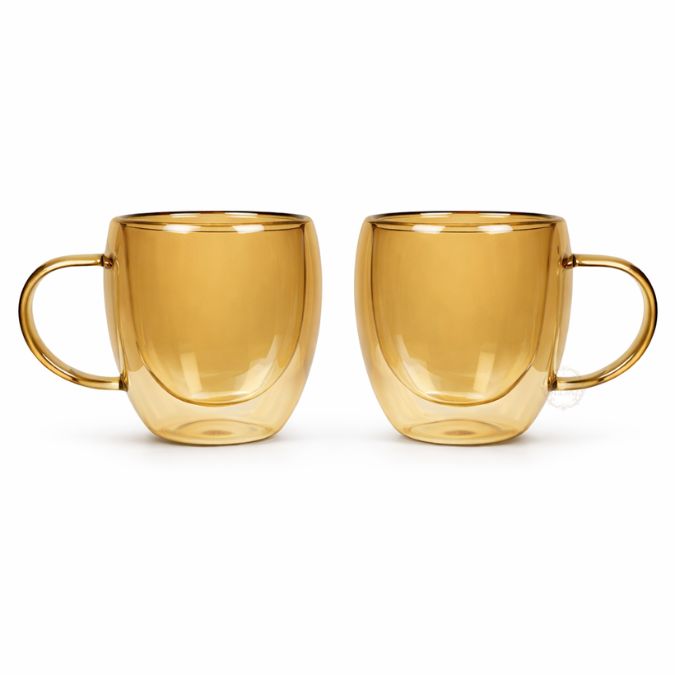 Standard Double Wall Mug | Hot & Cold | Amber 2-Pack 200ml