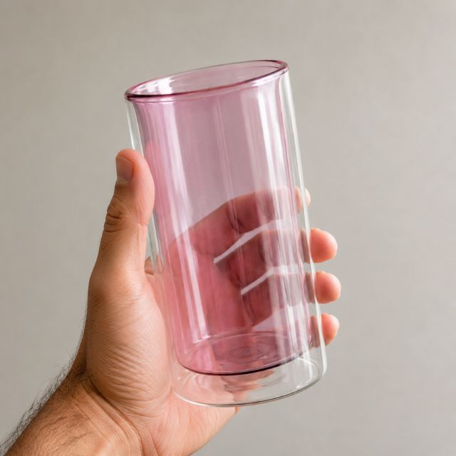 Luxury Double Wall Glass 400ml | 3x Thicker & Stronger Borosilicate Chai & Coffee Glass | Gold, Green & Pink