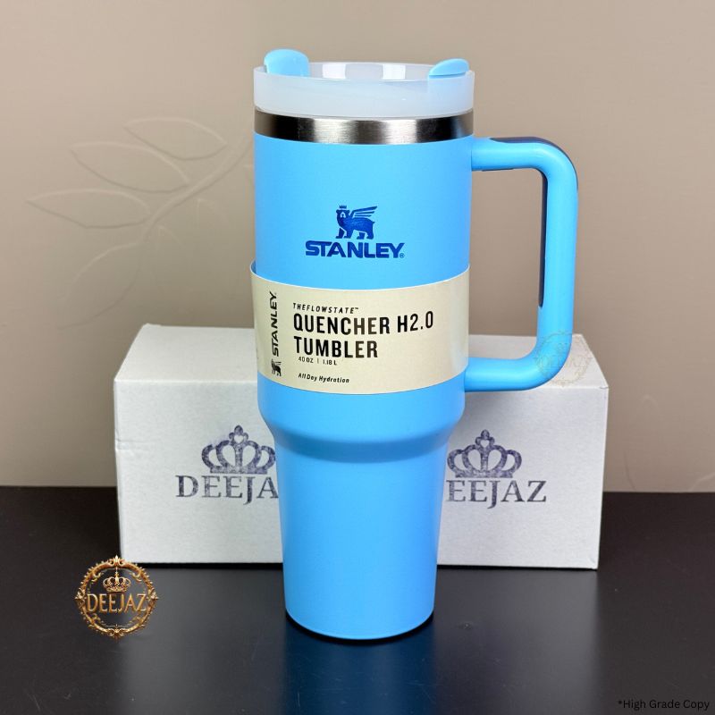 Stanley Quencher H2.0 Style Tumbler | 40oz 1.18L | Solid Blue | With Handle & Straw
