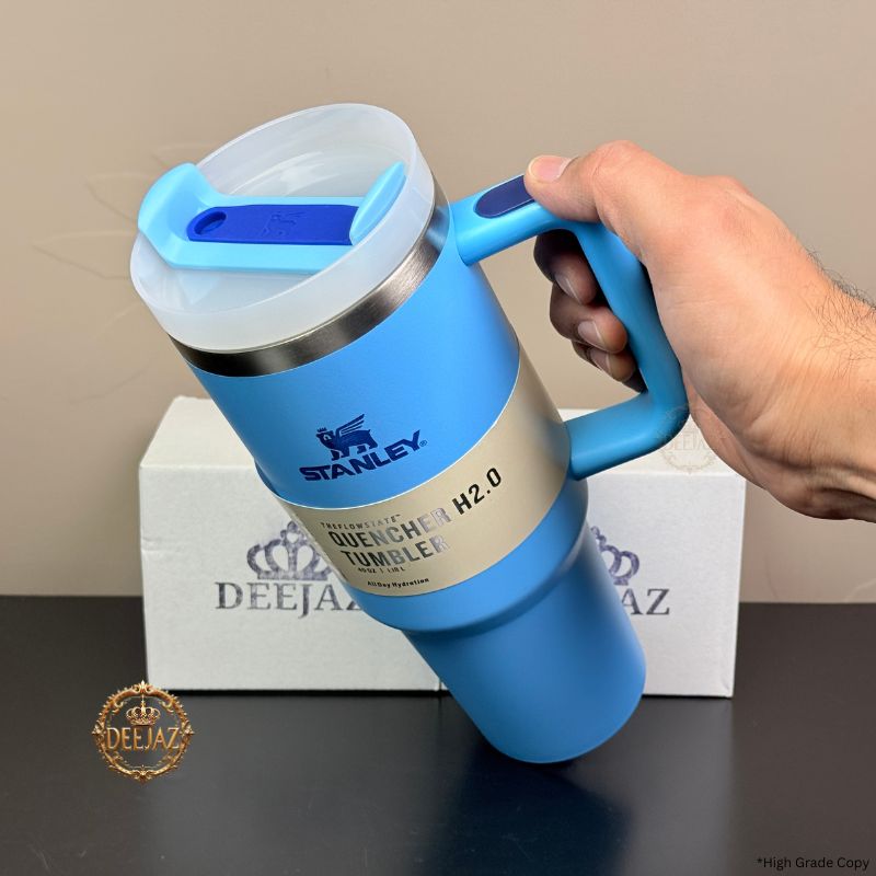 Stanley Quencher H2.0 Style Tumbler | 40oz 1.18L | Solid Blue | With Handle & Straw