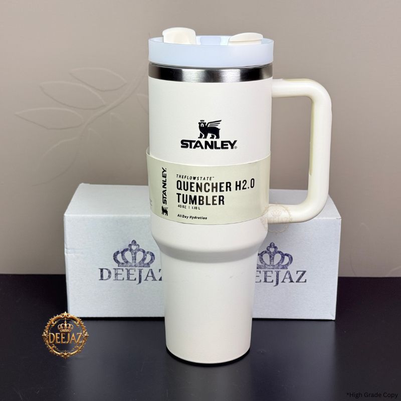 Stanley Quencher H2.0 Style Tumbler | 40oz 1.18L | Solid Ivory| With Handle & Straw