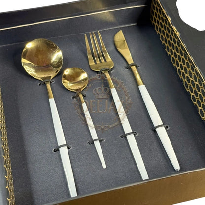 DEEJAZ 24 Pc Stainless Steel Cutlery Set for 6 – Spoons, Forks & Knives