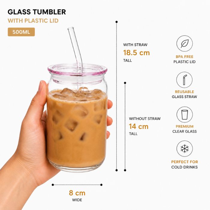 Nordic Sip Glass Tumbler 500ML | Premium Borosilicate