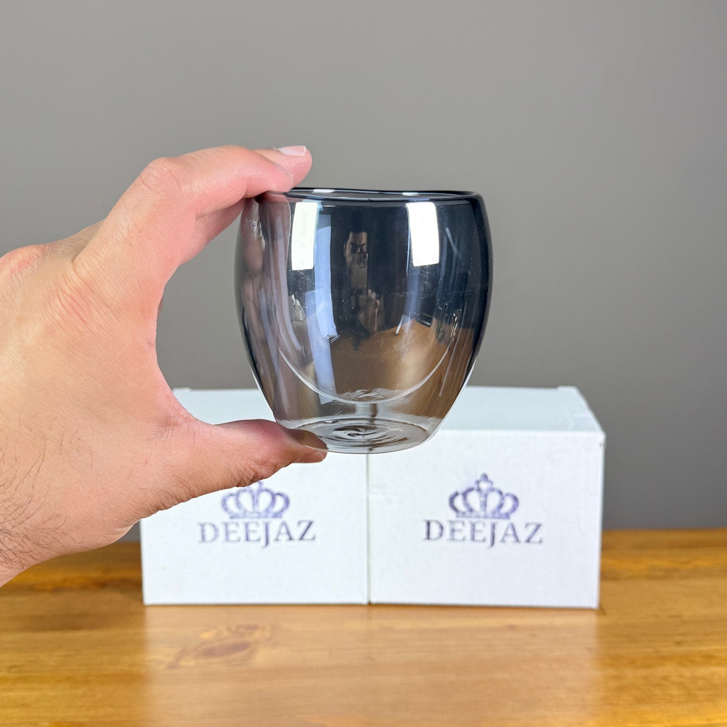 Standard Double Wall Glass | Hot & Cold | Grey 2-Pack 200ml