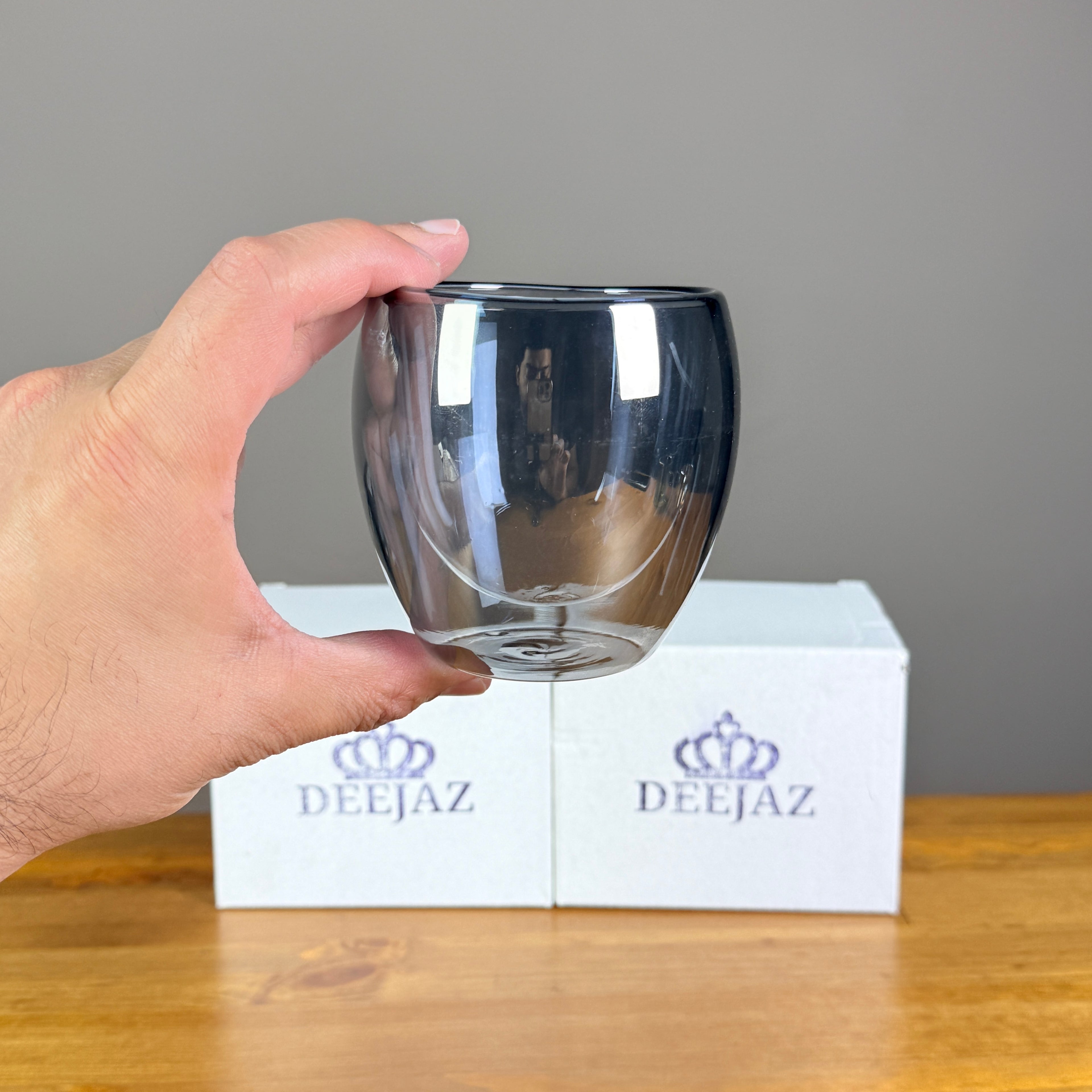 Standard Double Wall Glass | Hot & Cold | Grey 2-Pack 200ml