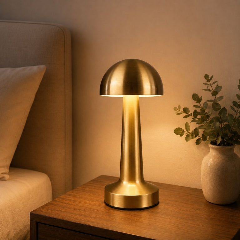 Golden Mushroom Touch LED Lamp USB Rechargeable